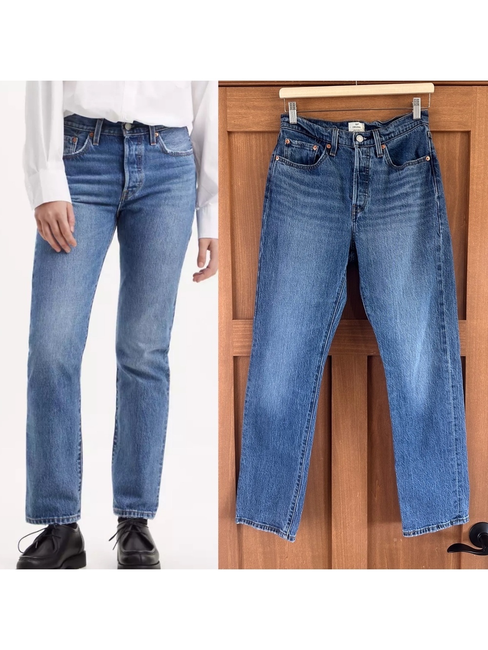 Levi's 501 Original High Rise Straight Leg Jeans Medium Wash Women’s size 27